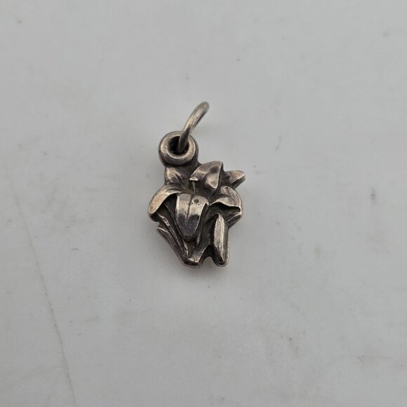 ORNATE ART DECO STERLING SILVER TRIPLE PART FLOWER RELIGIOUS CROSS CHARM 925 - Picture 2 of 12